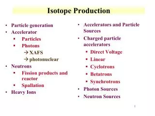 Isotope Production