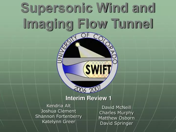supersonic wind and imaging flow tunnel