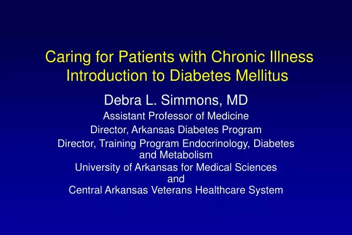 caring for patients with chronic illness introduction to diabetes mellitus