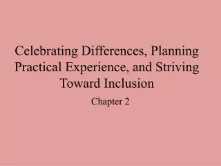 Celebrating Differences, Planning Practical Experience, and Striving Toward Inclusion