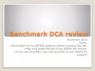 Benchmark DCA review