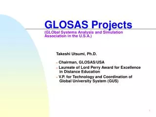 GLOSAS Projects (GLObal Systems Analysis and Simulation Association in the U.S.A.)