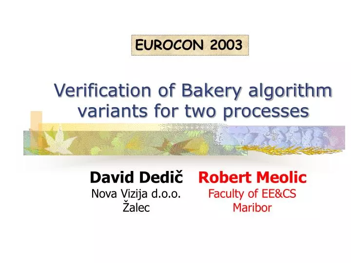 verification of bakery algorithm variants for two processes