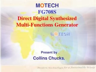 M O TECH FG708S Direct Digital Synthesized Multi-Functions Generator