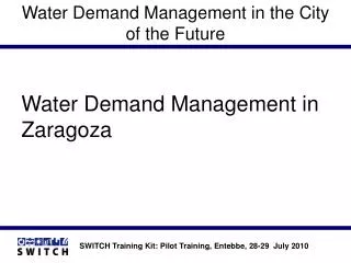 Water Demand Management in the City of the Future