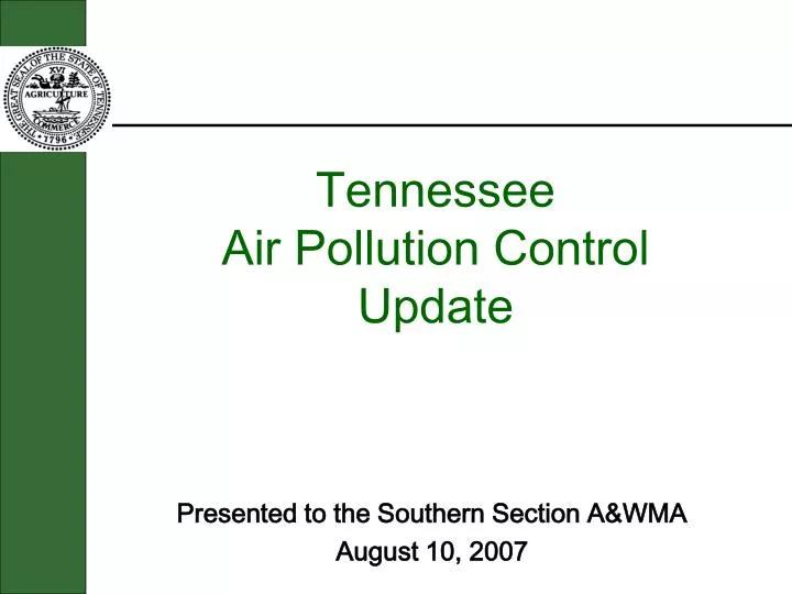 tennessee air pollution control update