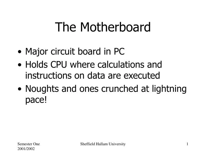 the motherboard