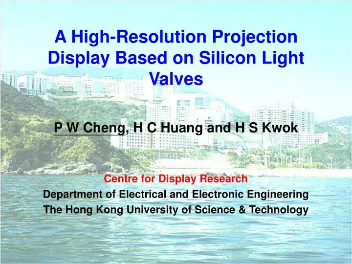 a high resolution projection display based on silicon light valves