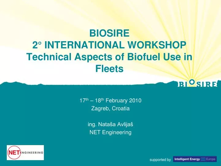 biosire 2 international workshop technical aspects of biofuel use in fleets