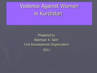 Violence Against Women in Kurdistan