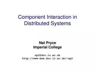 Component Interaction in Distributed Systems