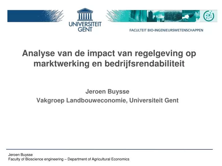 analyse van de impact van regelgeving op marktwerking en bedrijfsrendabiliteit