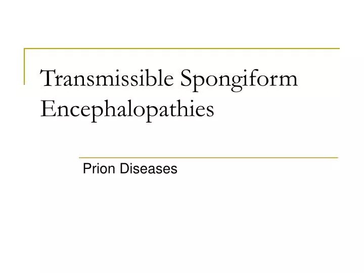 transmissible spongiform encephalopathies