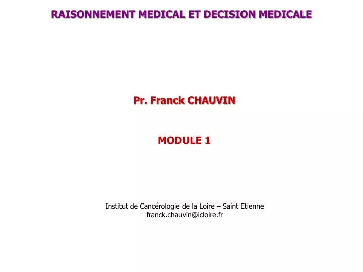 raisonnement medical et decision medicale