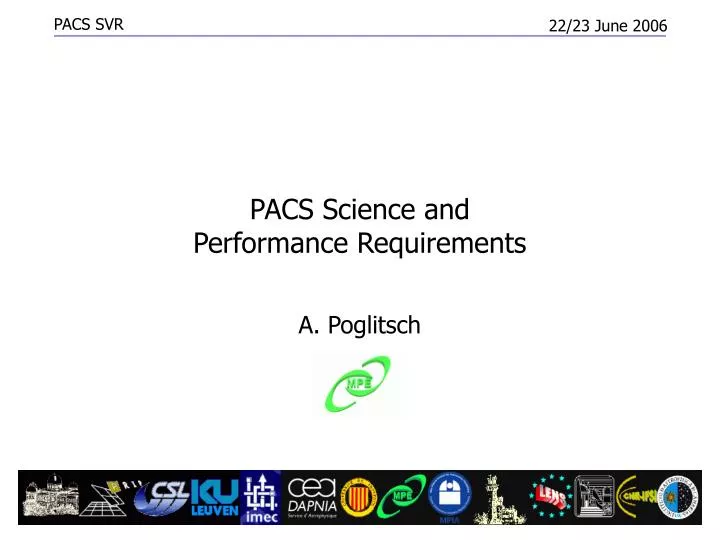 pacs science and performance requirements