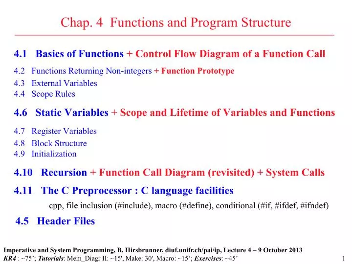 chap 4 functions and program structure
