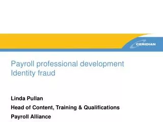 Payroll professional development Identity fraud
