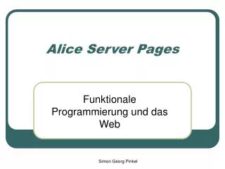 alice server pages