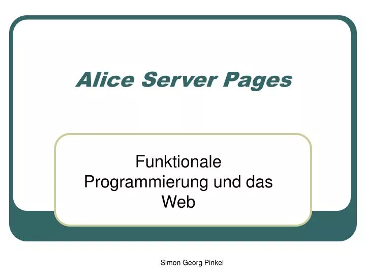 alice server pages