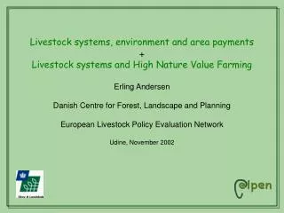 Livestock systems, environment and area payments