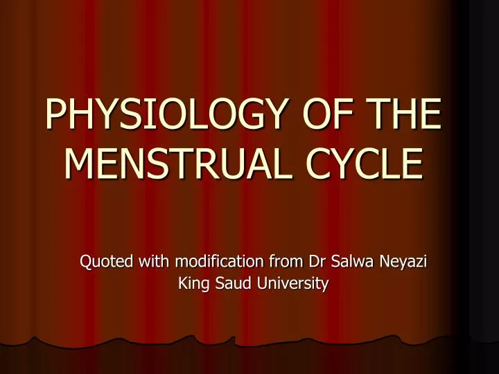 physiology of the menstrual cycle