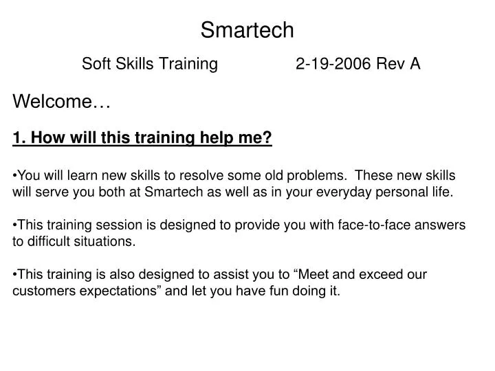 smartech soft skills training 2 19 2006 rev a