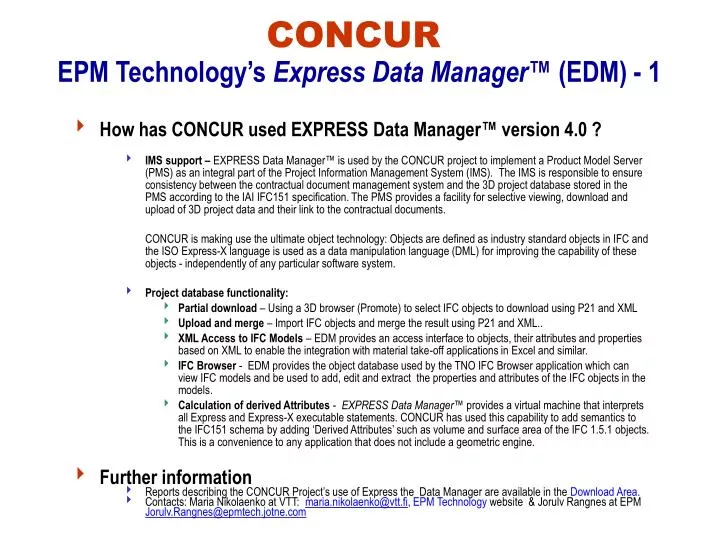 concur epm technology s express data manager edm 1