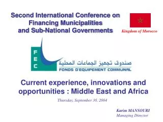Second International Conference on Financing Municipalities and Sub-National Governments