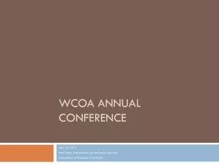 WCOA Annual Conference