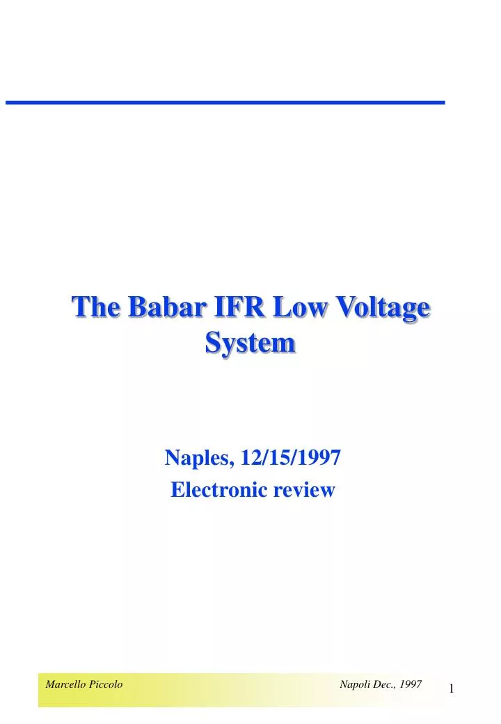 the babar ifr low voltage system