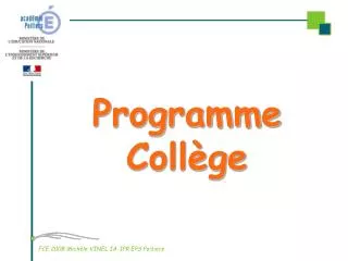 programme coll ge