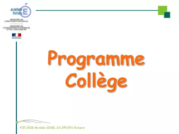 programme coll ge