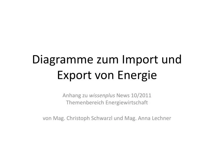 diagramme zum import und export von energie