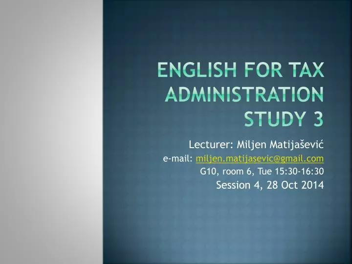 english for tax administration study 3