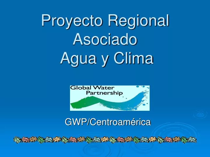 proyecto regional asociado agua y clima