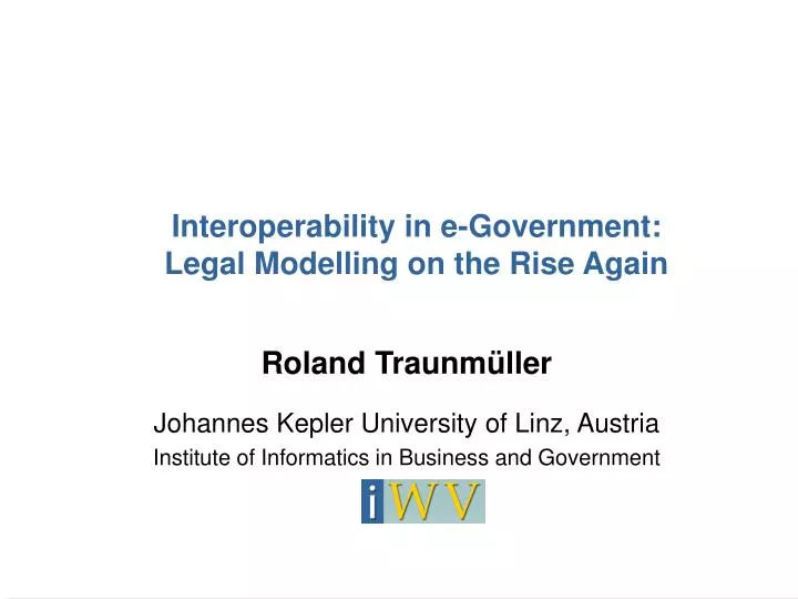 interoperability in e government legal modelling on the rise again