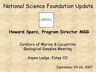 Curators of Marine &amp; Lacustrine Geological Samples Meeting Aspen Lodge, Estes CO