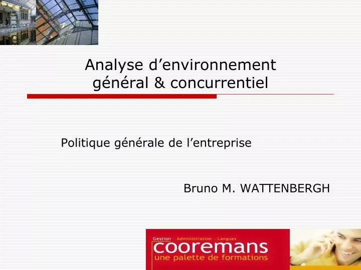 analyse d environnement g n ral concurrentiel