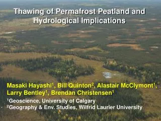 Thawing of Permafrost Peatland and Hydrological Implications