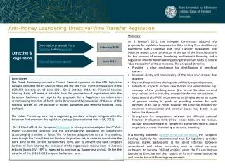 Anti-Money Laundering Directive/Wire Transfer Regulation