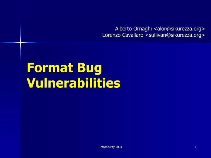 format bug vulnerabilities