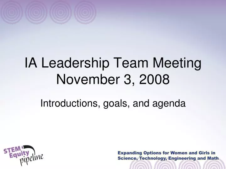 ia leadership team meeting november 3 2008