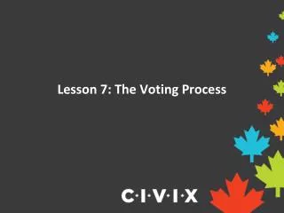 Lesson 7: The Voting Process