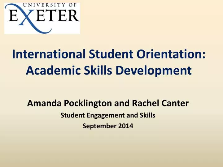 international student orientation academic skills development