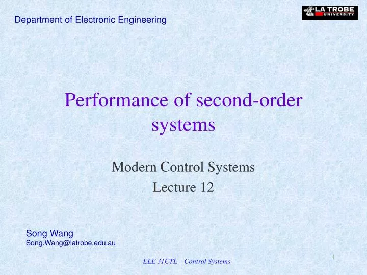 performance of second order systems