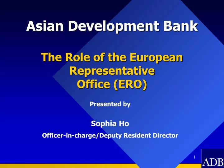 asian development bank the role of the european representative office ero