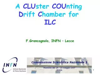 A CLU ster COU nting D rift C hamber for ILC