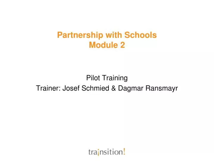 partnership with schools module 2