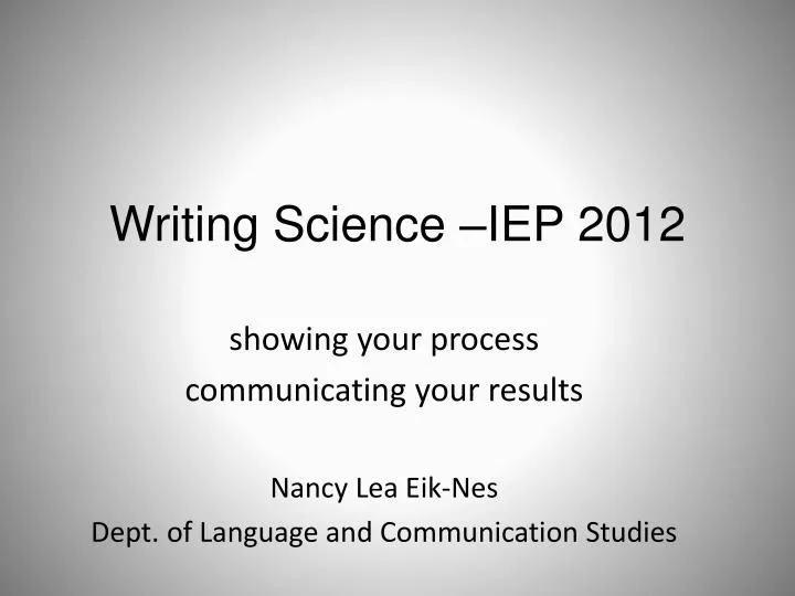 writing science iep 2012