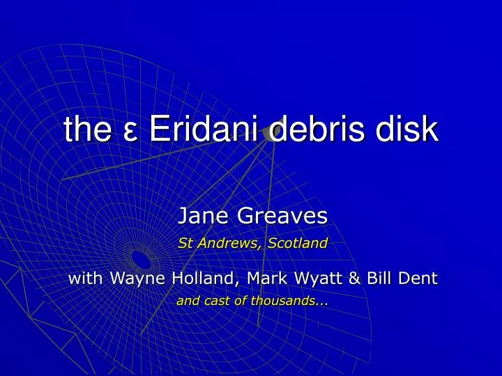 the eridani debris disk